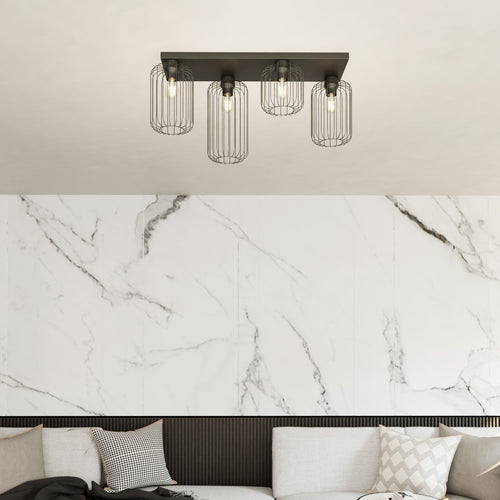 Emibig plafondlamp Barn - 4 lichts - 70  x 35   cm - zwart - vtwonen shop