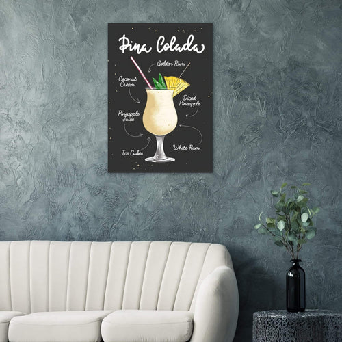 Artfulprints  Piña Colada cocktail – Illustratie   poster 70x100 cm - vtwonen shop