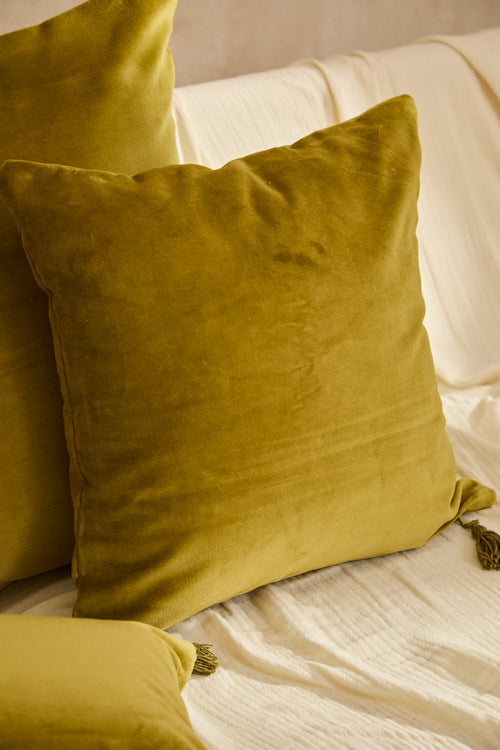 Calma House Kussenhoes Velour - Groen - 45x45