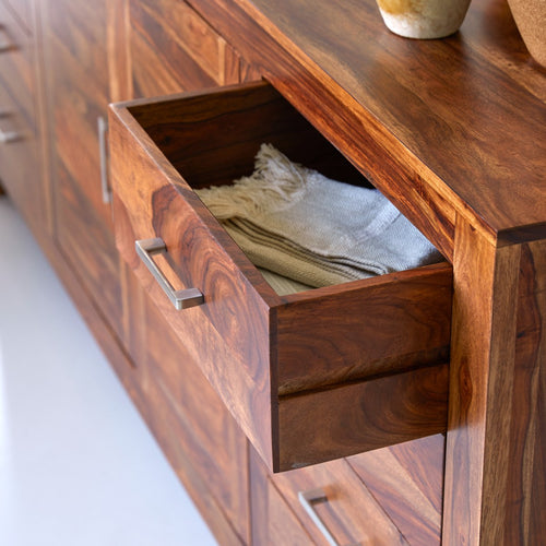 Tikamoon Mezzo - Massief palissander buffet 205 cm - Bruin