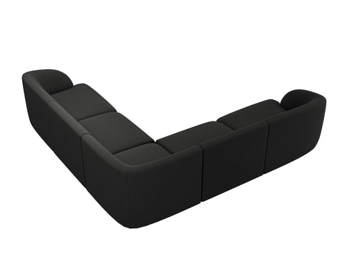 Micadoni Symmetrische hoekbank Miley 5-zits, boucle zwart - 255x255x70cm