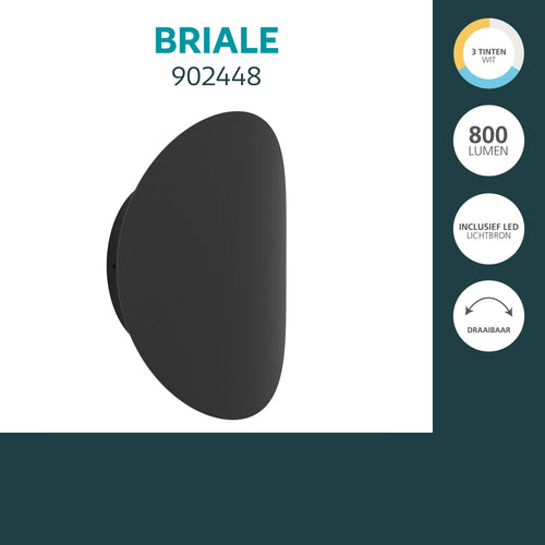 EGLO wandlamp buiten Briale - zwart