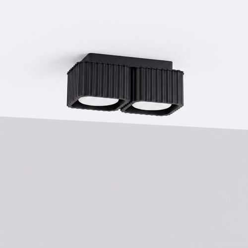 Sollux Lighting Plafondlamp RIFF 2 zwart Gx53 - 20,5x10x8cm