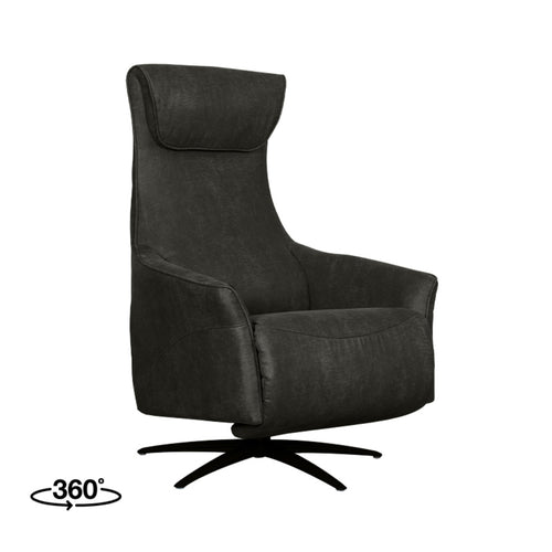 LABEL51 Elektrische Fauteuil Lund - Antraciet/Zwart - 74x83x112cm