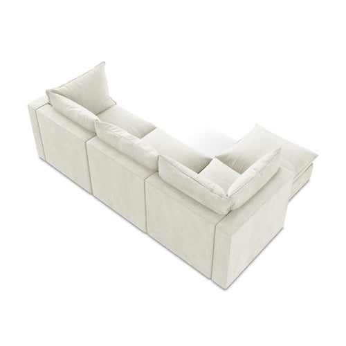 LaMiaSofa hoekbank links Ravenna - textuurstof - beige - 255x165x77