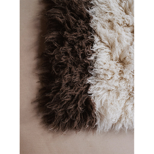 GIVE A PON wollen vloerkleed Exarcheia - 200 x 300 cm - bruin/wit
