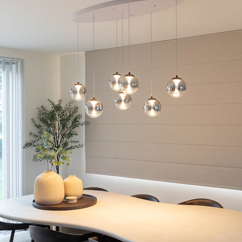 Atmooz hanglamp Monza 7 ovaal - wit - 90 x 32 x H 180 cm - geïntegreerde led
