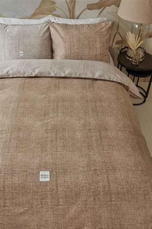 Riviera Maison dekbedovertrek Coughton Court - 260x200/220 cm - donker zand - vtwonen shop