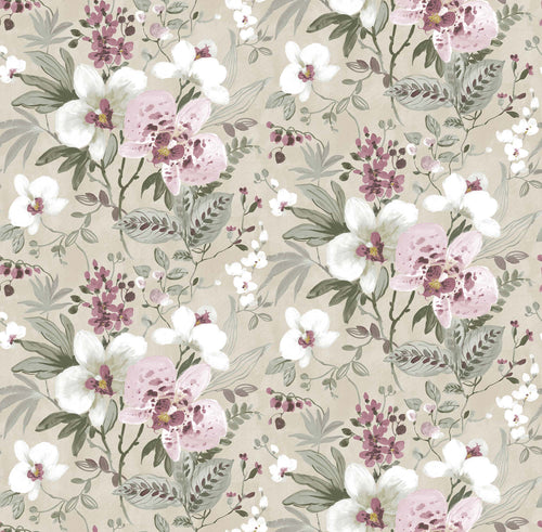 Sanders & Sanders behang bloemen vergrijsd groen, beige en roze - 53 cm x 10 m - 640389 - vtwonen shop