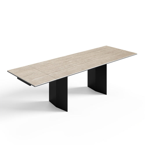 Sia Home - Uitschuifbare tafel voor 8-10 personen ROSE - keramiek beige 180cm