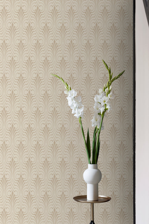 ESTAhome behang grafische vorm beige - 50 x 900 cm - 139634 - vtwonen shop