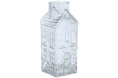 J-Line vaas Huis - glas - transparant  - large