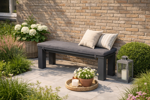 Garden Impressions Cube tuinbank 115 cm aluminium met kussen