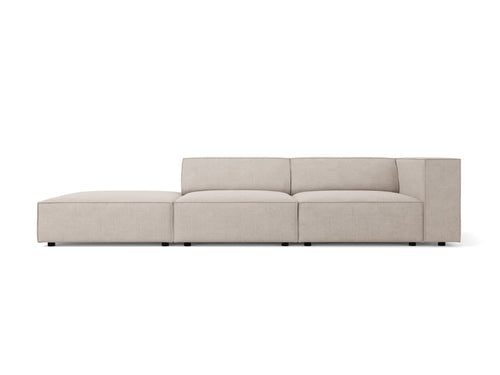 Cosmopolitan Design linker bank Arendal 4-zits, chenille met ribbeleffect, donkerbeige - 102x262x70cm