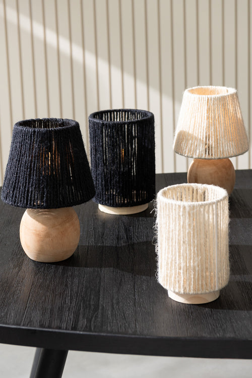 J-Line lamp - hout/metaal - zwart - LED lichtjes - vtwonen shop