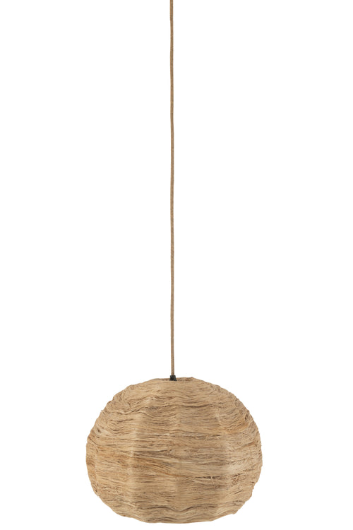 J-Line hanglamp Bol Bananenbladeren - jute - naturel - medium