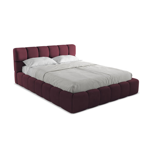 LaMiaSofa Bed met opbergruimte Roma - chenille stof - bordeaux - 180x228x82