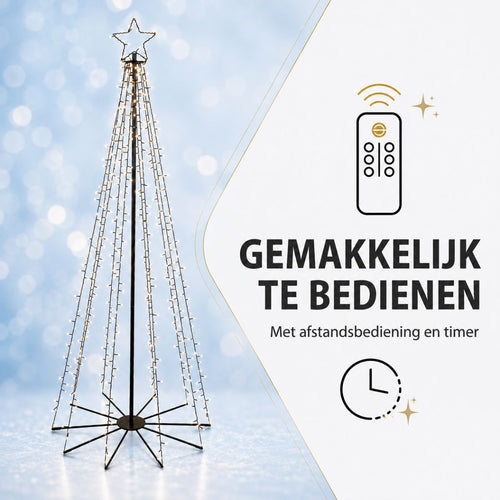 Luca Lighting Kerstboom met Verlichting - Kerstversiering met 560 LED's en Afstandsbediening - Kerstboom met LED en Timer- en Dimfunctie - H185 x D75