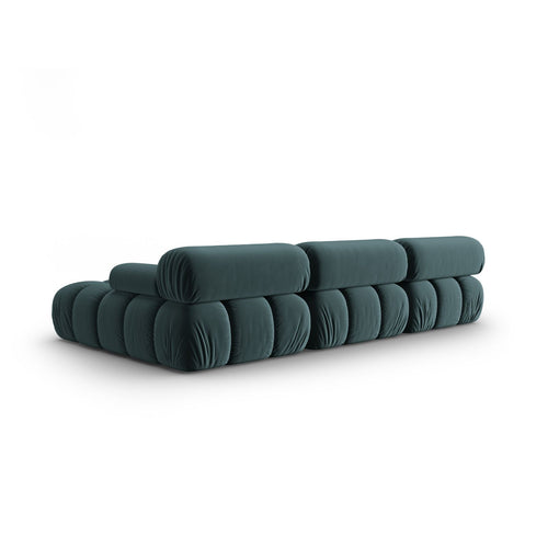 Cosmopolitan Design - Modulaire hoekbank rechts Cortina 4-zits, flueel turkoois - 155x282x70cm