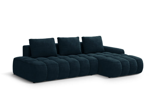 Cosmopolitan Design Converteerbare hoekbank rechts met opbergdoos Linz 3-zits, flueel diepe olie - 142x275x84cm