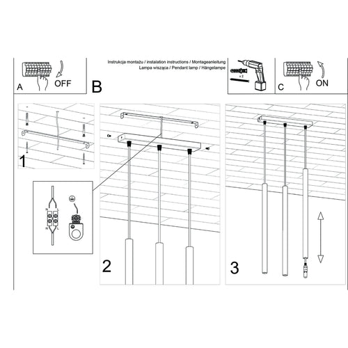 Sollux Lighting Hanglamp PASTELO 3 olijfgroen - 30x5x94cm