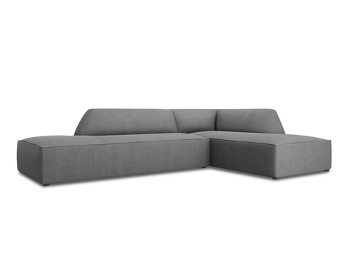 Micadoni rechter hoekbank Ruby 4-zits, structurele stof, grijs - 180x273x69cm