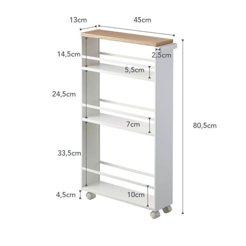 Yamazaki Smalle Trolley voor Keuken of Badkamer - Tower - Wit - vtwonen shop