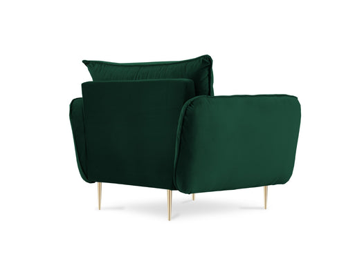 Cosmopolitan Design Fauteuil Vienna flueel, flessengroen - 94x97x95cm