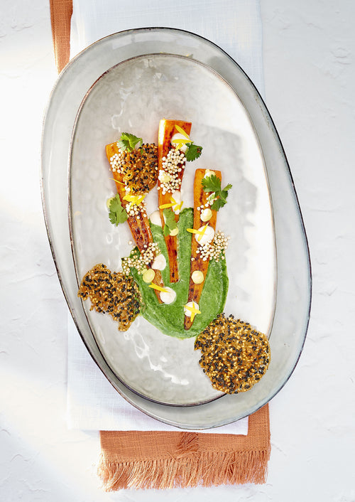 Mica Decorations Tabo Ovaal Bord - L36 x B22 x H5 cm - Grijs - vtwonen shop