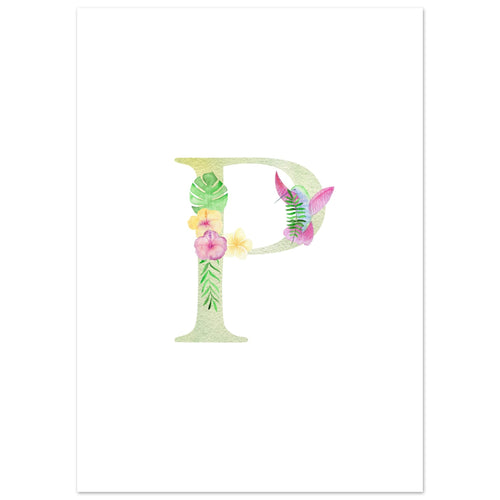Artfulprints  Letter P kindernaam   poster 50x70 cm - vtwonen shop