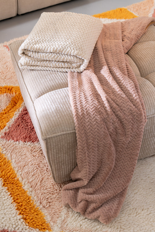 J-Line deken - polyester - beige