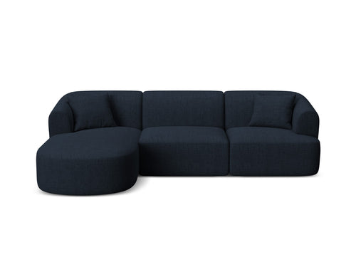 Cosmopolitan Design Modulaire hoekbank links Campi 4-zits, structurele stof koningsblauw - 156x256x70cm