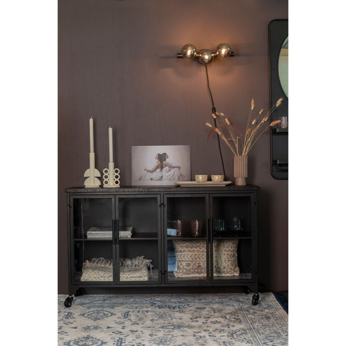 Housecraft Living Ferre Kast op wieltjes Laag Hout/ Metaal Zwart - vtwonen shop