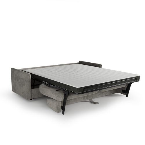 Premium Interiors - Snel uitklapbare slaapbank AVA - kruisweefsel grijs 198cm