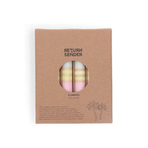 Return to Sender Dinerkaarsen 17 cm Pastel - Set van 6 - vtwonen shop