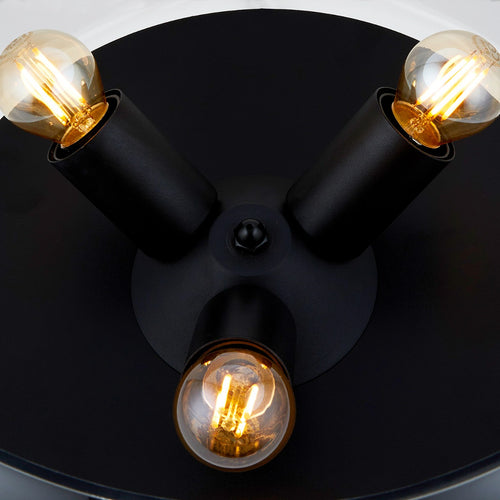 Lighto | Moderne plafonnière zwart met rookglas 3-lichts | Avalon - vtwonen shop