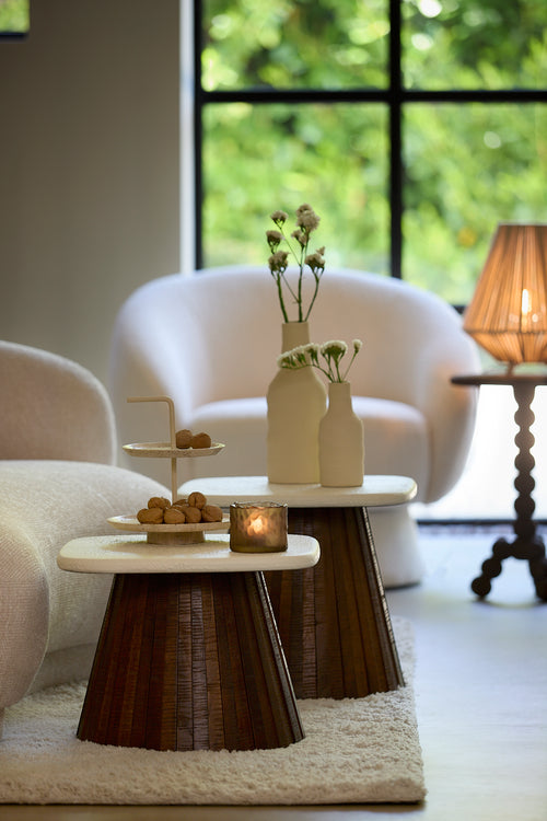 Light & Living bijzettafel OKATO - Ø45x40cm - wit - vtwonen shop