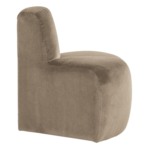 WOOOD eetbank hoek rond rugleuning Mojo - Velvet - Khaki - 83x73x73