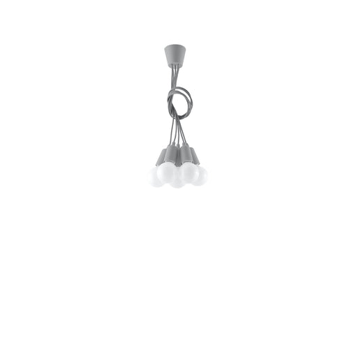 Sollux Lighting Hanglamp DIEGO 5 grijs - 25x25x90cm