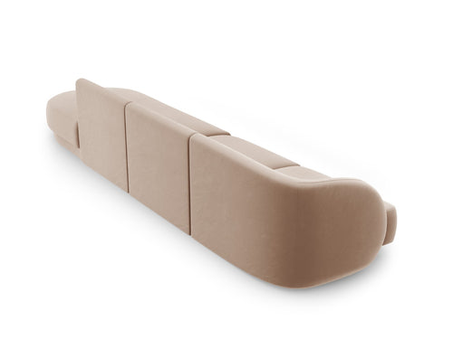 Micadoni Rechte bank Miley 4-zits, flueel, cappuccino - 90x323x70cm
