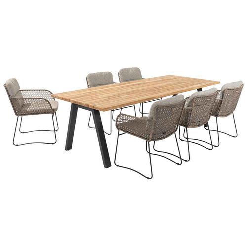 4 Seasons tuinset Aprilla - tuintafel Ambassador 240x100 cm 7-delig