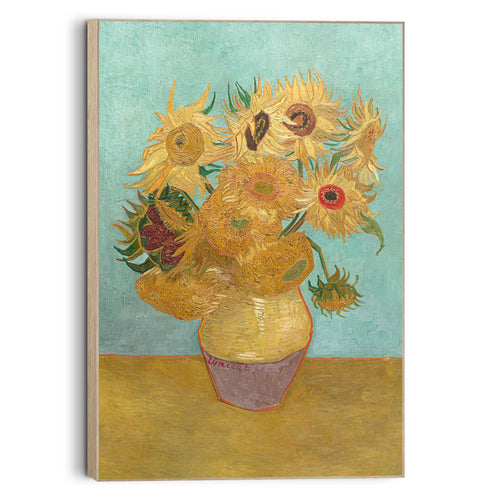 Reinders Van Gogh Sunflowers schilderij -  geel - woonkamer - 60x90cm
