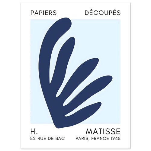 Artfulprints  Matisse – Aquatic impression navy blue I   poster 30x40 cm