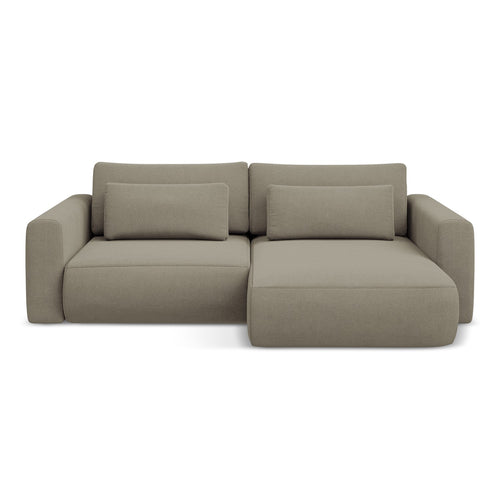 LaMiaSofa hoekbank rechts Perugia - textuurstof - donkerbeige - 240x149x82