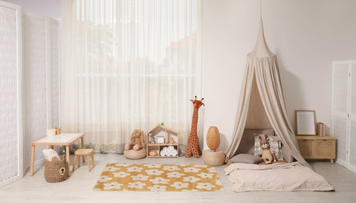 AFK Living vloerkleed Bloemen - voor kinderen - geel - 160 x 230 cm