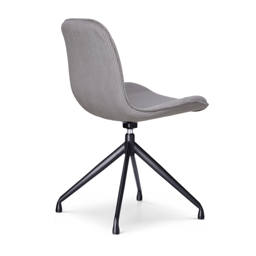 Nolon Nola-Fé Draaibare Eetkamerstoelen Set - Rib Warm Grijs - Zwart