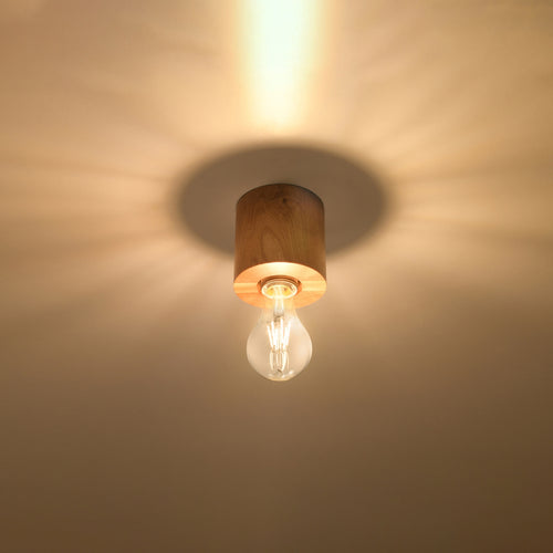 Sollux Lighting Plafondlamp SALGADO natuurlijk hout - 10x10x10cm
