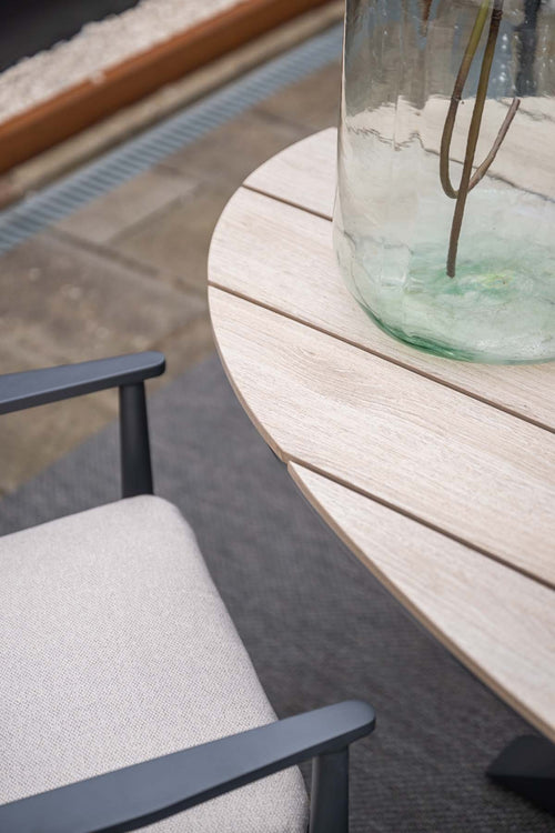 Edison tafel - ovaal - 220x115 cm - carbon black -light teak Vironwood