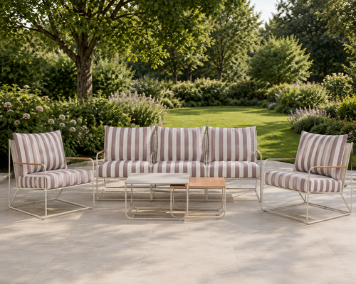Nest outdoor Paolo 4 delige tuin loungeset beige/wit