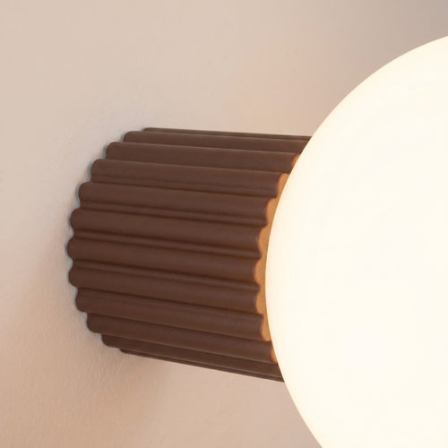 Sollux Lighting Wandlamp HALO bruin IP44 - 12x17x12cm